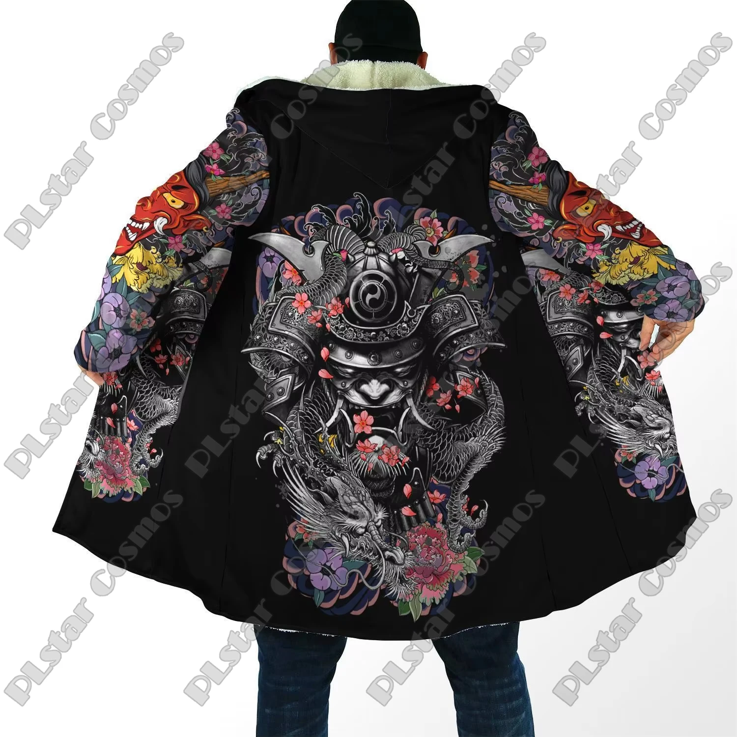 Winter Fashion Mens cloak Samurai Geisha and Lion Tattoo 3D Printing Thick Fleece Hood cloak Unisex Casual Warm Cape coat DP07
Winter Fashion Mens cloak Samurai Geisha and Lion Tattoo 3D Printing Thick Fleece Hood cloak Unisex Casual Warm Cape coat DP07