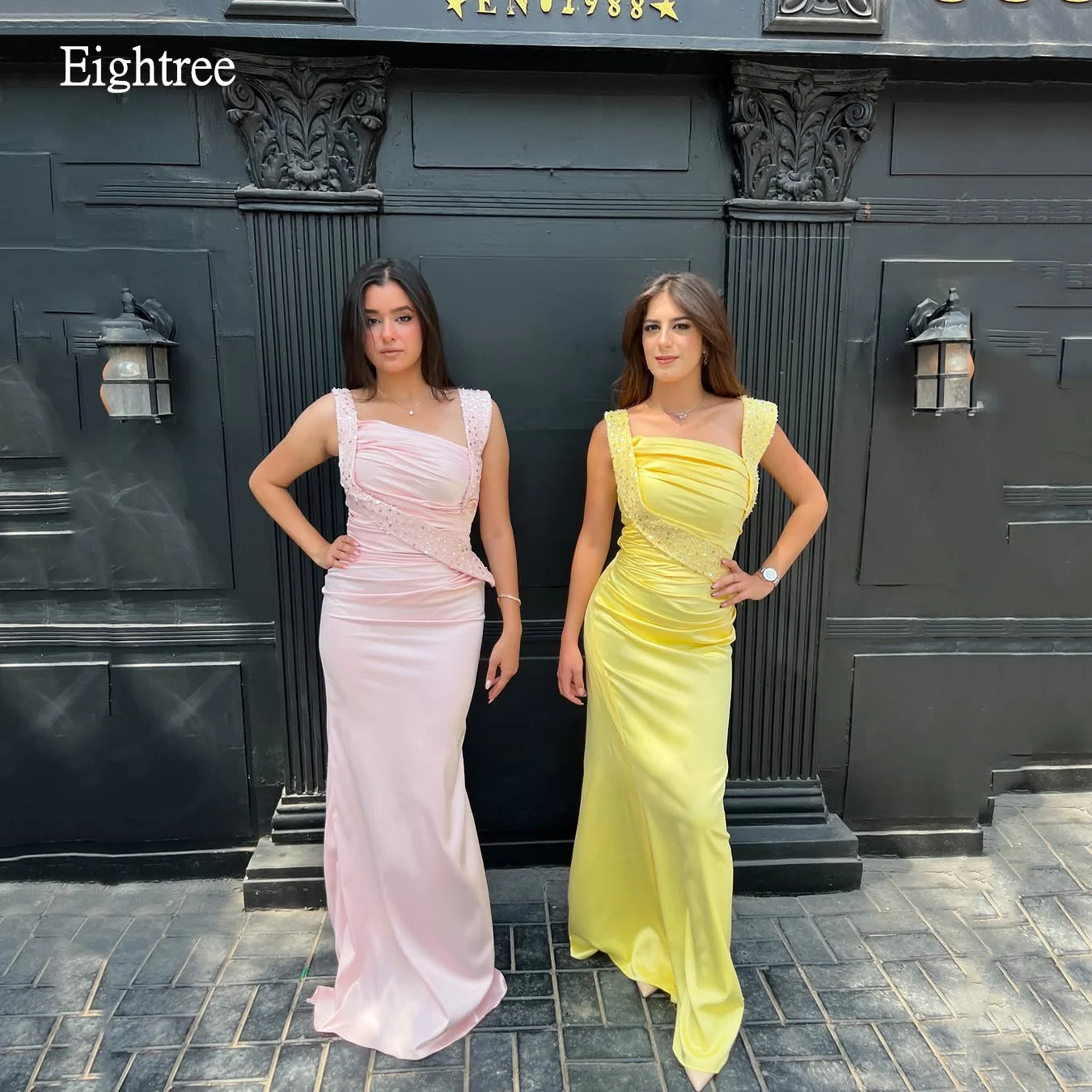 Eightree Pastrol Yellow/Pink Mermaid Formal Prom Gowns Shiny Strap Evening Dress Sleeveless Women Party Dresses Customized
Eightree Pastrol Yellow/Pink Mermaid Formal Prom Gowns Shiny Strap Evening Dress Sleeveless Women Party Dresses Customized