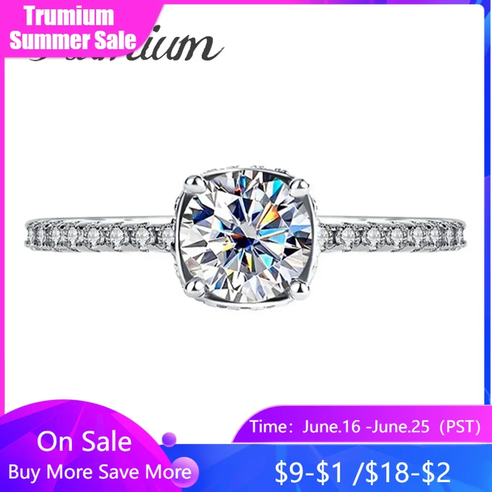 Trumium 1CT Moissanite Ring Sterling Silver 925 Rings for Women Prong Setting Engagement Rings Luxury Simple Jewelry Gift
Trumium 1CT Moissanite Ring Sterling Silver 925 Rings for Women Prong Setting Engagement Rings Luxury Simple Jewelry Gift