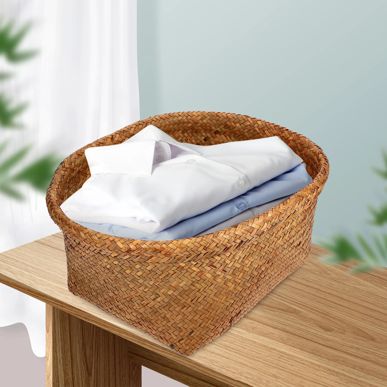 Woven Storage Basket Seagrass Organizer Home Basket Collapsible Container Bedroom Living Closet Clothes Slippers Towels Storage
Woven Storage Basket Seagrass Organizer Home Basket Collapsible Container Bedroom Living Closet Clothes Slippers Towels Storage