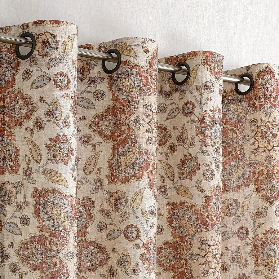 Floral Vintage Medallion Print Curtain Panel 108 Inches Long Linen Blended Botanical Print Window Drapery with Grommet Top for B
Floral Vintage Medallion Print Curtain Panel 108 Inches Long Linen Blended Botanical Print Window Drapery with Grommet Top for B