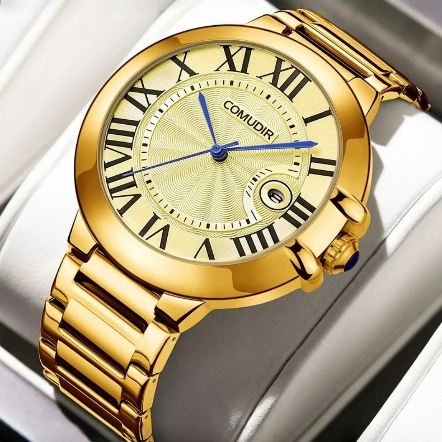 Business Men's Watch Roman Numeral Dial Blue Pointer Date Window Waterproof Quartz Watch Business Formal Watch Birthday Gift
Business Men's Watch Roman Numeral Dial Blue Pointer Date Window Waterproof Quartz Watch Business Formal Watch Birthday Gift