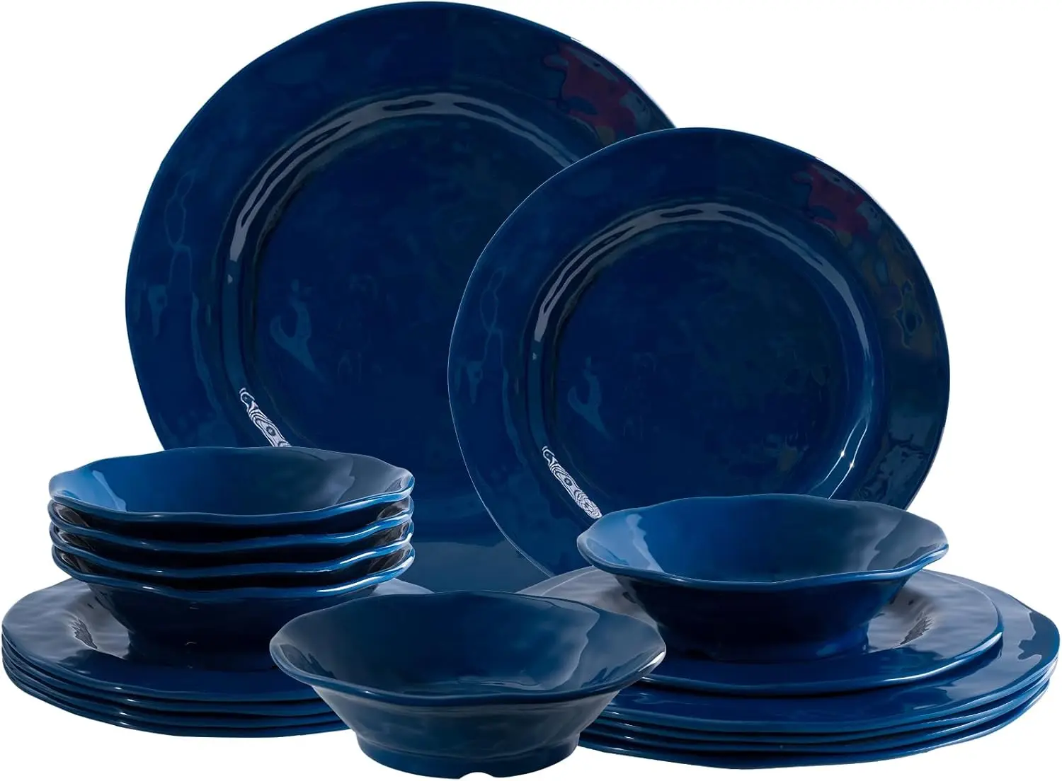 Blue 18-Piece Dinnerware Place Setting, Melamine Dishes for Indoor and Outdoor Dining, BPA Free, Reusable, Lightweight,
Blue 18-Piece Dinnerware Place Setting, Melamine Dishes for Indoor and Outdoor Dining, BPA Free, Reusable, Lightweight,