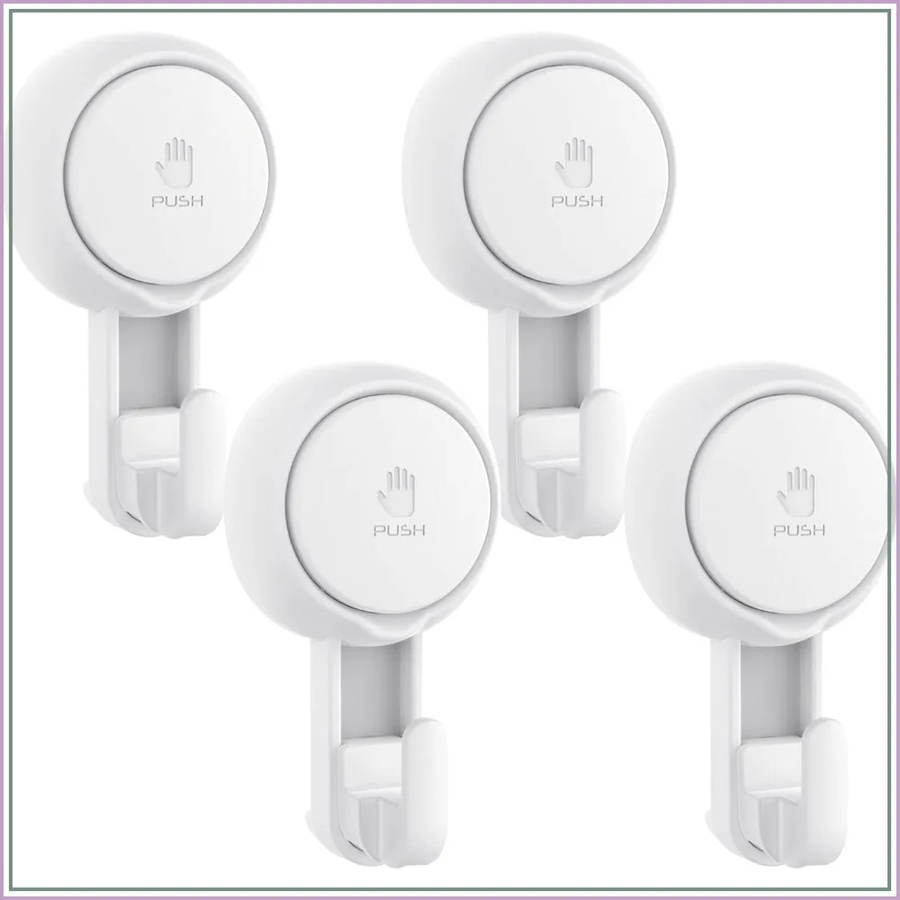 Heavy Duty Suction Cup Hooks for Bathroom & Kitchen, 4-Pack, Hold 11LBs, Waterproof & Reusable
Heavy Duty Suction Cup Hooks for Bathroom & Kitchen, 4-Pack, Hold 11LBs, Waterproof & Reusable