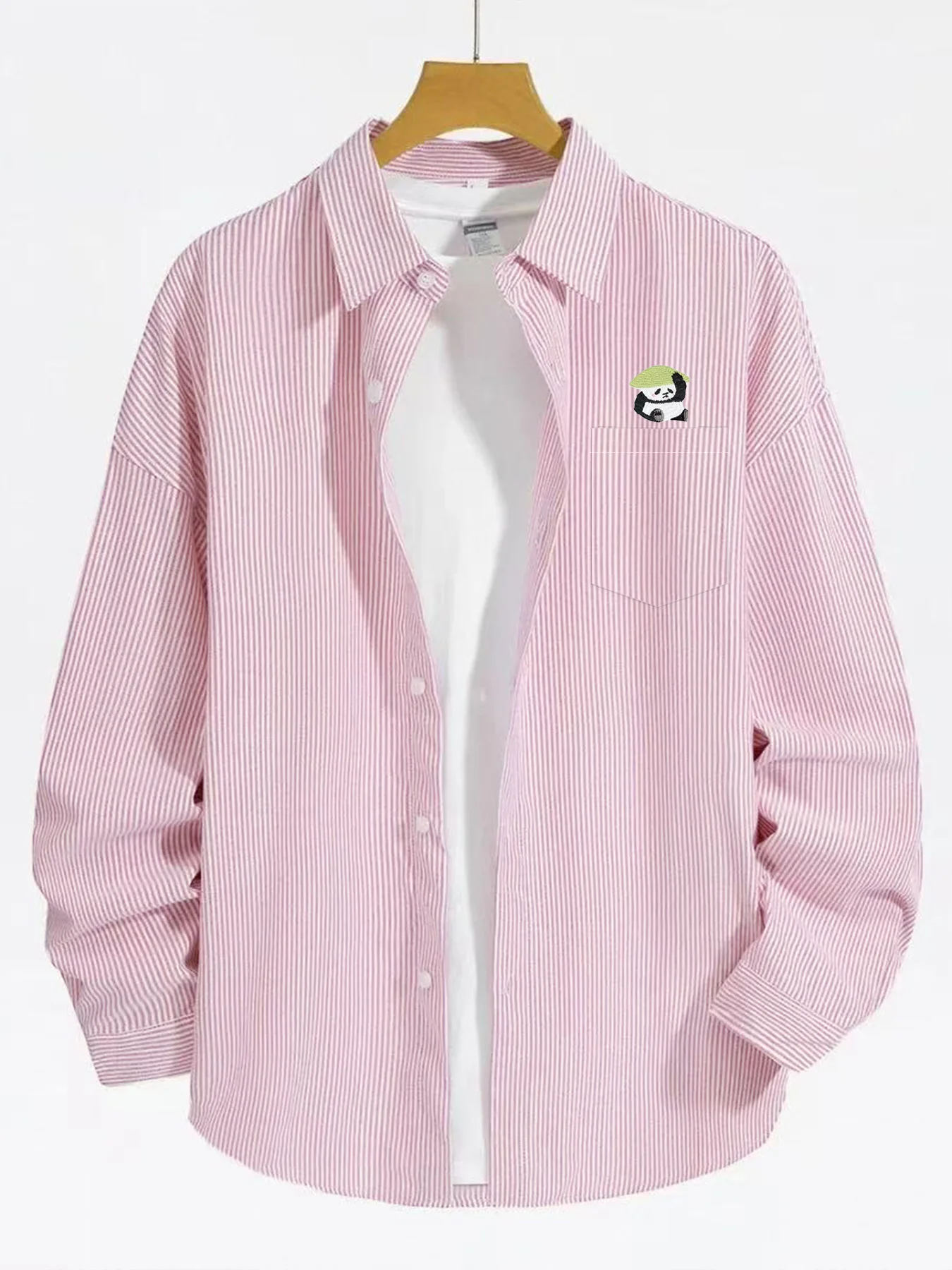 Spring and Autumn New Trendy Men's Long Sleeve Striped Shirt with Cartoon Kung Fu Panda Pattern Casual Shirt
Spring and Autumn New Trendy Men's Long Sleeve Striped Shirt with Cartoon Kung Fu Panda Pattern Casual Shirt