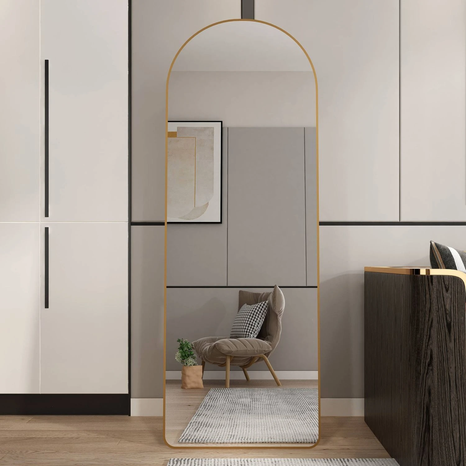 The 3rd generation aluminum alloy metal frame arched floor mounted wall mirror, upgraded in quality, bathroom makeup mirror, bed
The 3rd generation aluminum alloy metal frame arched floor mounted wall mirror, upgraded in quality, bathroom makeup mirror, bed