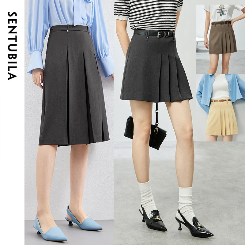 SENTUBILA женская однотонная плиссированная юбка с высокой талией, весна-лето 2022, новые прямые женские юбки темно-серого цвета 141Q53327
SENTUBILA женская однотонная плиссированная юбка с высокой талией, весна-лето 2022, новые прямые женские юбки темно-серого цвета 141Q53327
