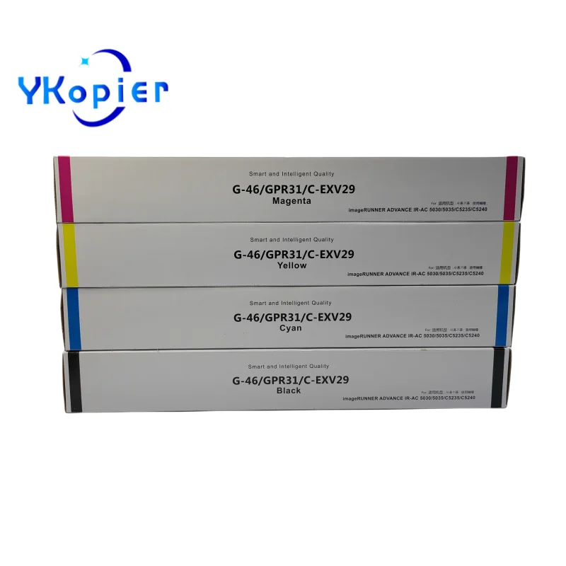 NPG46 GPR31 CEXV29 Black 580G CMY 380G Toner Cartridge For Canon IR ADV C5030 5035 5235 5240
NPG46 GPR31 CEXV29 Black 580G CMY 380G Toner Cartridge For Canon IR ADV C5030 5035 5235 5240