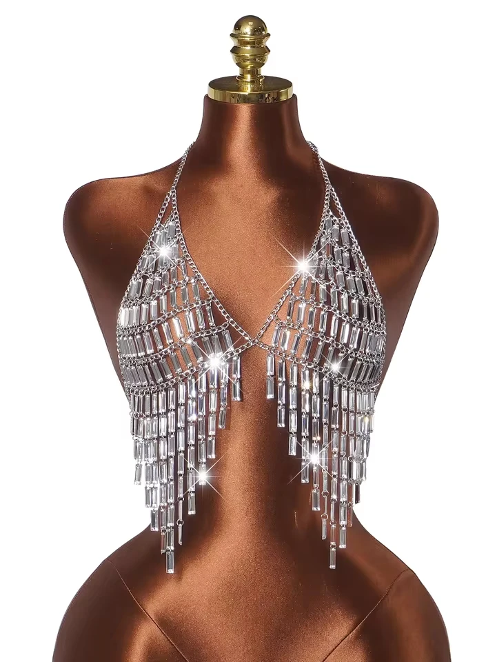 New European And American Style Heavy Gemstone Tassel Hollow-Out Vest, Hot Girl Sequin Bra, Music Festival Party Women
New European And American Style Heavy Gemstone Tassel Hollow-Out Vest, Hot Girl Sequin Bra, Music Festival Party Women