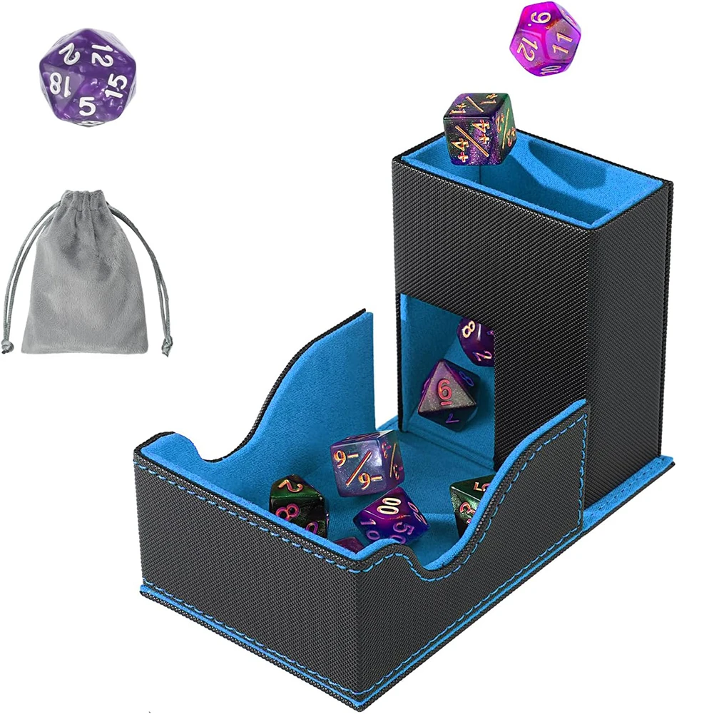 Portable Foldable Dice Roller Tower PU Leather Special Design Dice Tower Convenient with Bag Dices Box for RPG Table Top Gaming
Portable Foldable Dice Roller Tower PU Leather Special Design Dice Tower Convenient with Bag Dices Box for RPG Table Top Gaming