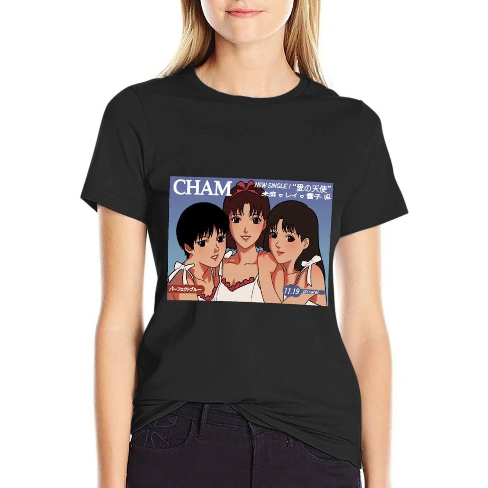 CHAM! Poster from Perfect Blue T-Shirt anime plus size tops Blouse tops cat shirts for Women 
CHAM! Poster from Perfect Blue T-Shirt anime plus size tops Blouse tops cat shirts for Women