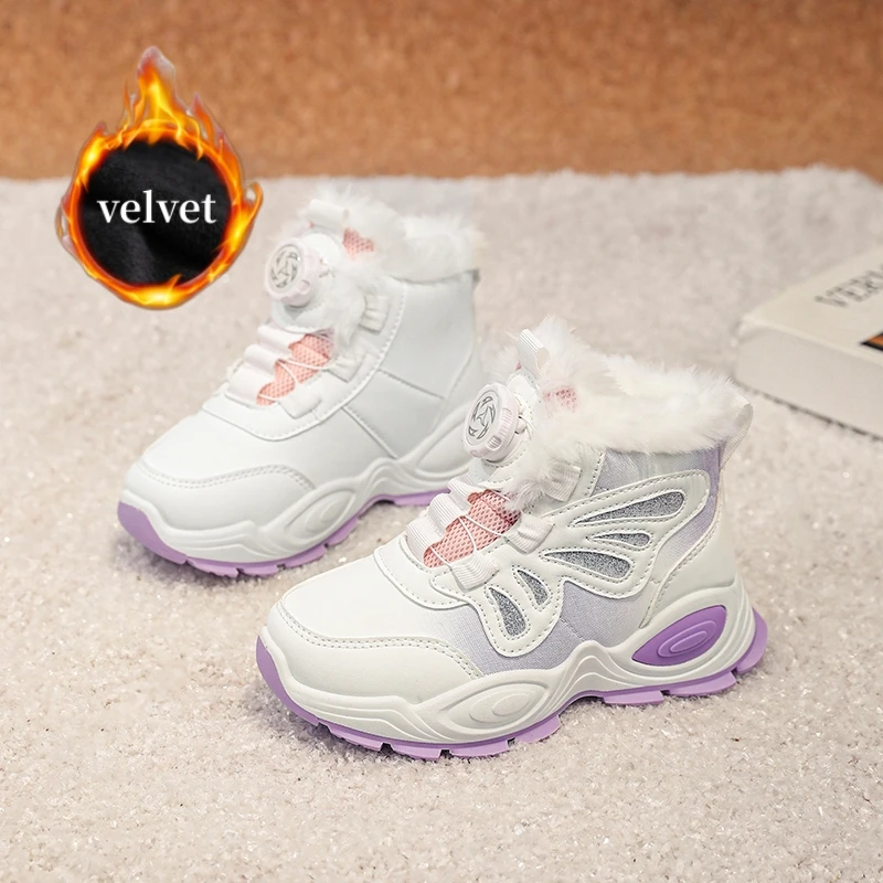 High Quality Winter Sneakers Girls Rotary Buckle Velvet Snow Boots Kids High Top Cotton Shoes Outdoor Warm Fur Children's Boots
High Quality Winter Sneakers Girls Rotary Buckle Velvet Snow Boots Kids High Top Cotton Shoes Outdoor Warm Fur Children's Boots