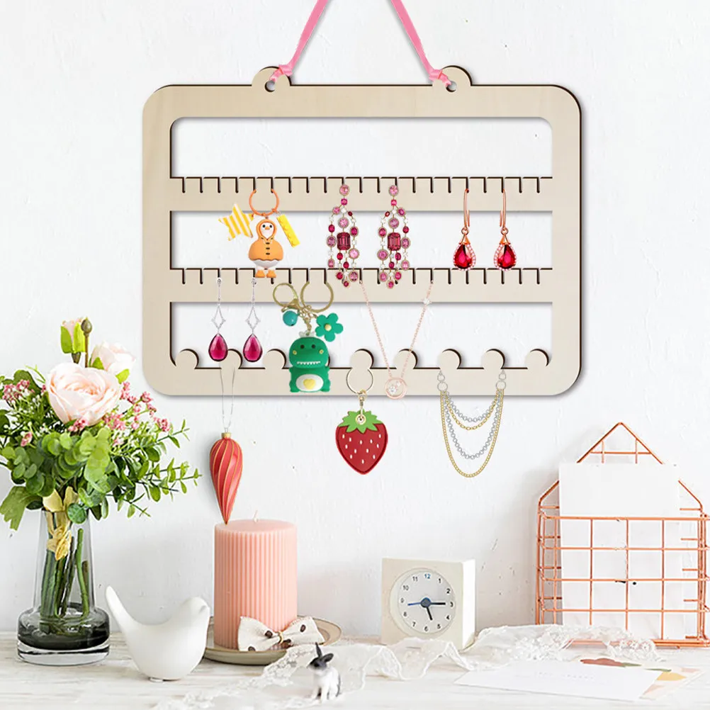Wooden Wall Jewelry Organizer Hanging Earring Necklace Holder Storage Rack Space Saving Earring Display Organizer Wall Mounted
Wooden Wall Jewelry Organizer Hanging Earring Necklace Holder Storage Rack Space Saving Earring Display Organizer Wall Mounted