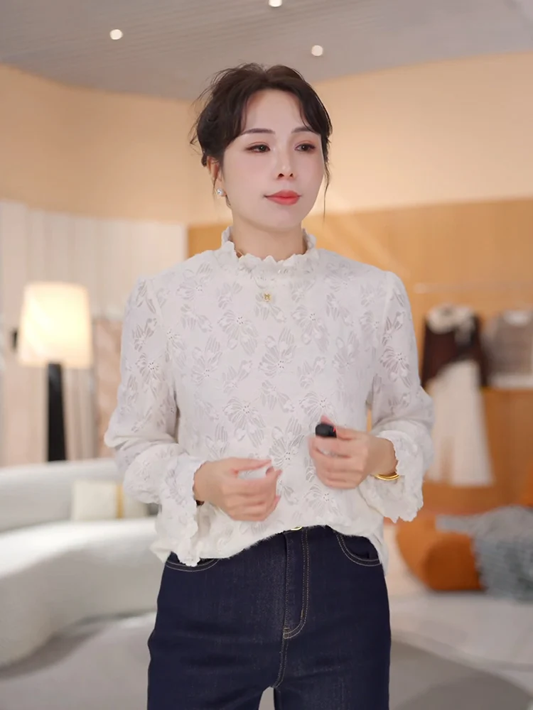 Slim Fit Lace irt Women's Long Sve Ruffle Collar Base irt Casual Sle Comfortable Soft Nylon Fabric Spring 2026 New A...
Slim Fit Lace irt Women's Long Sve Ruffle Collar Base irt Casual Sle Comfortable Soft Nylon Fabric Spring 2026 New A...