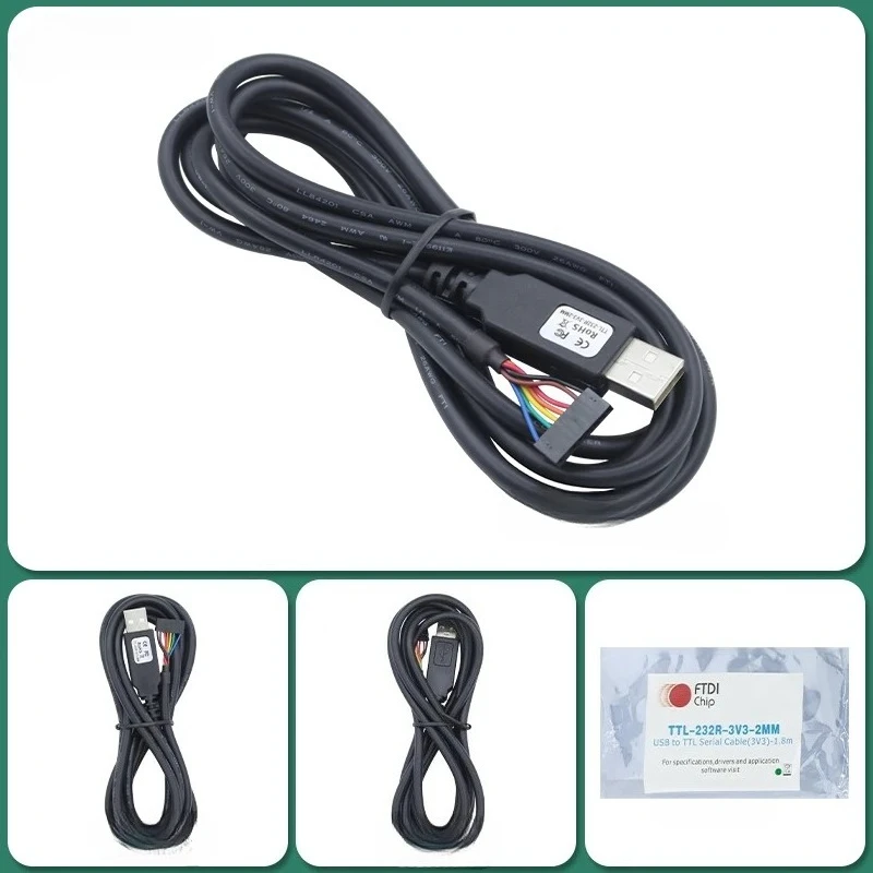FTDI TTL-232R-3V3-2mm USB cable, 2mm 3.3V UART output, genuine in stock
FTDI TTL-232R-3V3-2mm USB cable, 2mm 3.3V UART output, genuine in stock