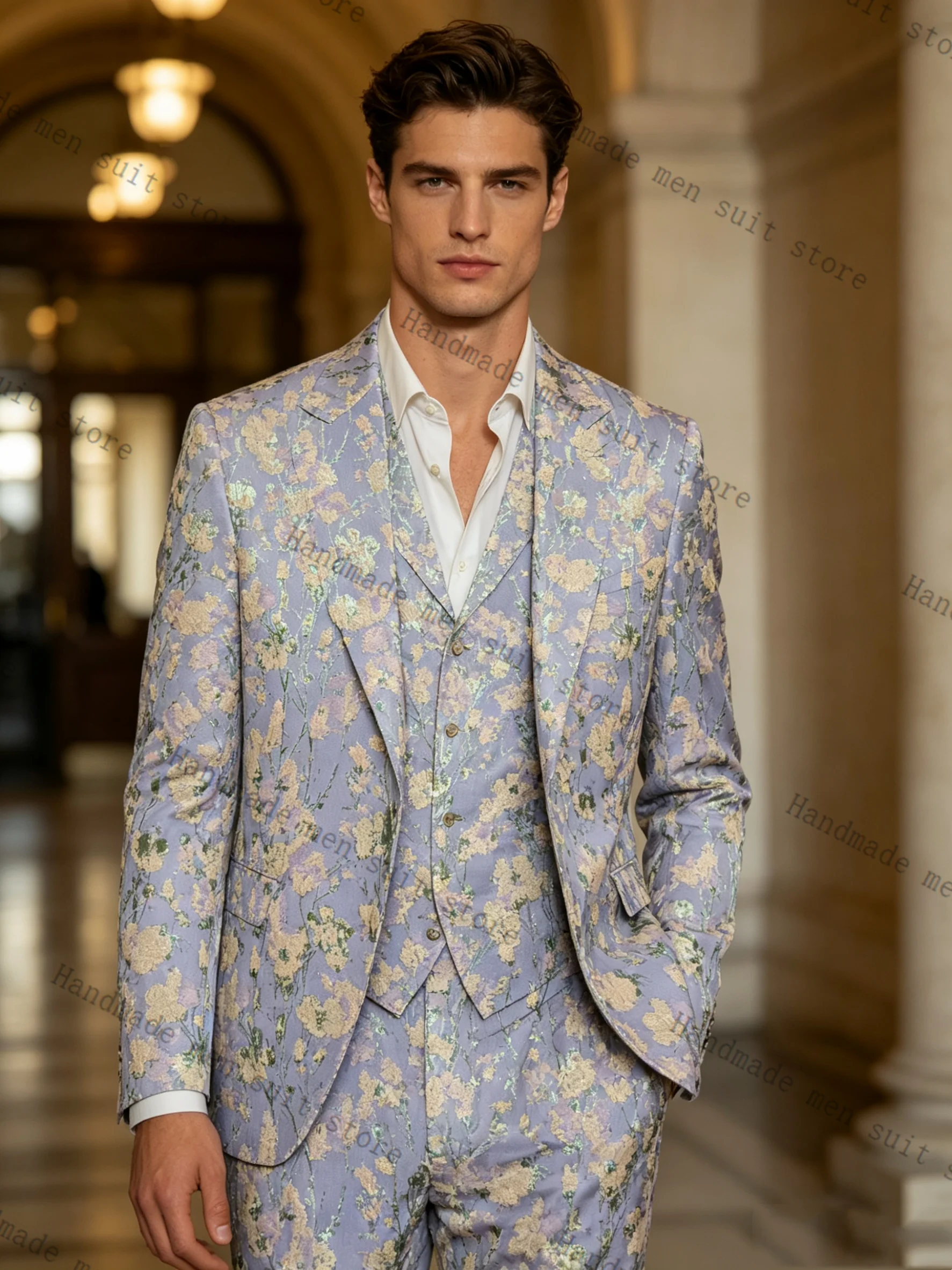 Spring Printed Men Suit Set 2 Piece Blazer+Pants Cotton Prom Wedding Tuxedos Coat Customized Formal Office Fashion Jacket
Spring Printed Men Suit Set 2 Piece Blazer+Pants Cotton Prom Wedding Tuxedos Coat Customized Formal Office Fashion Jacket