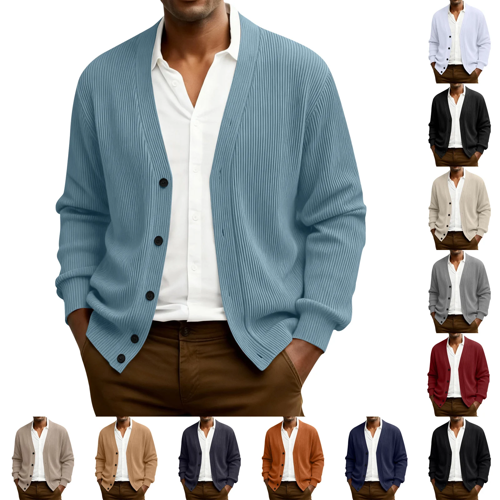 Winter Solid Color Cardigan Men'S Threaded Long Sleeved Jacket Outdoor Casual Cardigan Sweater Men'S Knitted Cardigan
Winter Solid Color Cardigan Men'S Threaded Long Sleeved Jacket Outdoor Casual Cardigan Sweater Men'S Knitted Cardigan