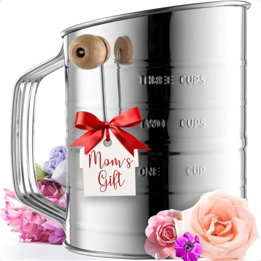 3 Cup Flour Sifter for Baking Fine Mesh Rotary Hand Crank with Loop Agitator for Quick Sifting Flour Sifter Stainlees Steel
3 Cup Flour Sifter for Baking Fine Mesh Rotary Hand Crank with Loop Agitator for Quick Sifting Flour Sifter Stainlees Steel