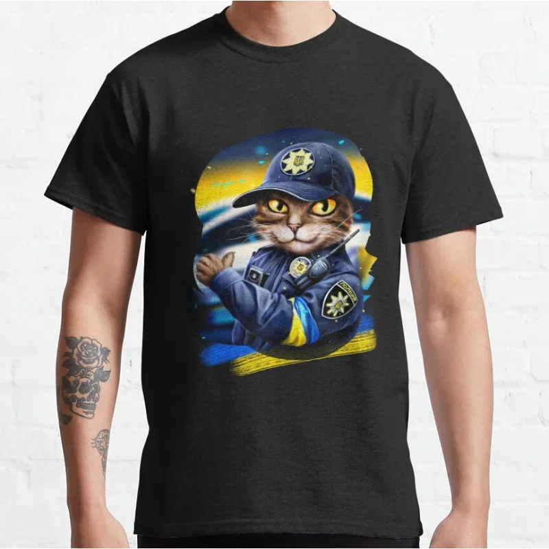 Cute Ukrainian Cat Policeman Cool Ukraine art Short-sleeve crewneck T-shirt for men Large size Adult Tops S-6xl
Cute Ukrainian Cat Policeman Cool Ukraine art Short-sleeve crewneck T-shirt for men Large size Adult Tops S-6xl