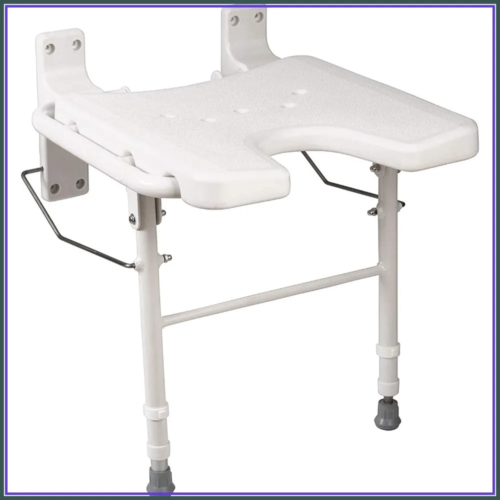 Wall Mount Fold Away Bath Chair Shower Seat Bench with Adjustable Legs, FSA HSA Eligible, White
Wall Mount Fold Away Bath Chair Shower Seat Bench with Adjustable Legs, FSA HSA Eligible, White