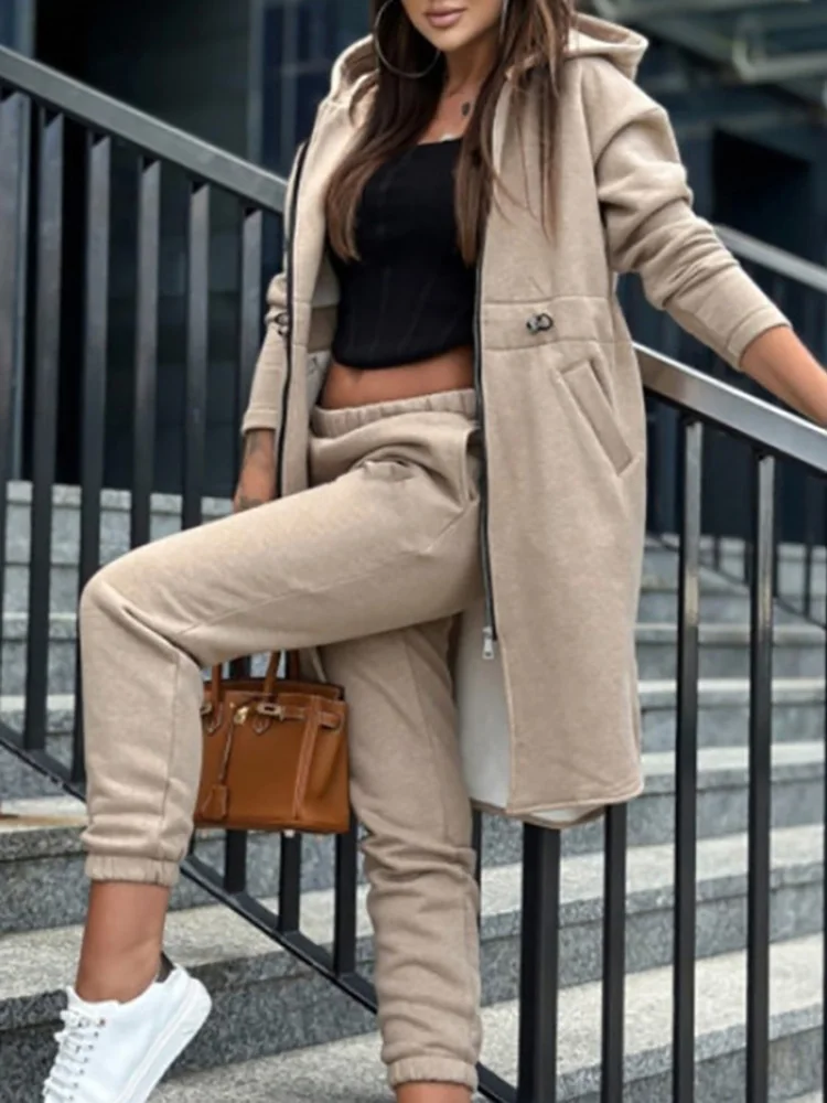 Autumn Winter Pocket Pants Women Outfits Casual Female Streetwear Long Pants Suit Hooded Jackets And Pencil Pants Two Piece Set
Autumn Winter Pocket Pants Women Outfits Casual Female Streetwear Long Pants Suit Hooded Jackets And Pencil Pants Two Piece Set