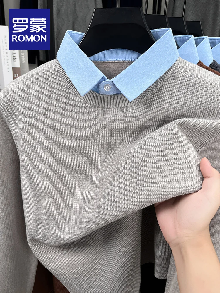 Rn Men's Knitted Sweater irt Collar Two-Piece Look Casual Busin Sle Long Sve Breathable Soft Polyester Blend
Rn Men's Knitted Sweater irt Collar Two-Piece Look Casual Busin Sle Long Sve Breathable Soft Polyester Blend