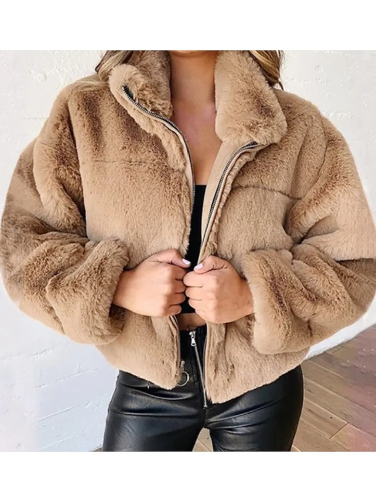 Women's Autumn Short Coat Fashion Zipper Cardigan Plush Warm Coats Female Winter Leisure Loose Outerwear Overcoat Thick Jacket
Women's Autumn Short Coat Fashion Zipper Cardigan Plush Warm Coats Female Winter Leisure Loose Outerwear Overcoat Thick Jacket