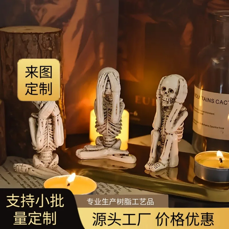 Halloween Ghost Set Three Don't Look or Listen Skull Decoration Resin Ornament Horror Skull Resin Craft
Halloween Ghost Set Three Don't Look or Listen Skull Decoration Resin Ornament Horror Skull Resin Craft