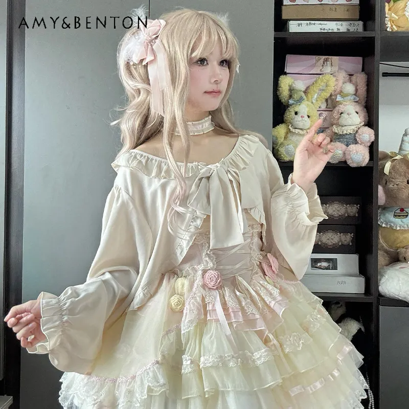 Original Teens Girls Bowknot Thin Lolita Outerwear Cardigan Big Kids Versatile Cute Ruffle Trim Chiffon Basic Long Sleeve Shirt
Original Teens Girls Bowknot Thin Lolita Outerwear Cardigan Big Kids Versatile Cute Ruffle Trim Chiffon Basic Long Sleeve Shirt