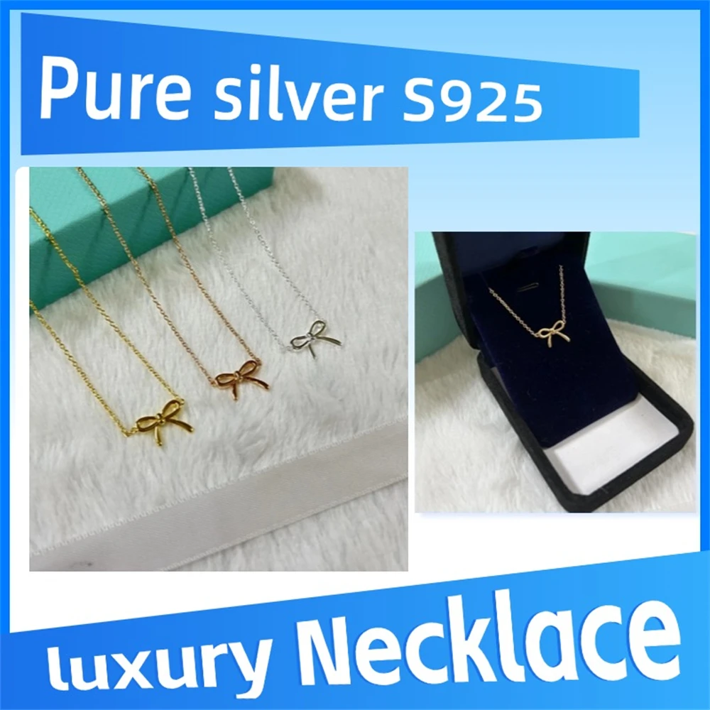 Pure 925 Sterling Silver Bow Personalized Necklace Exquisite, versatile, fashionable, personalized and luxurious
Pure 925 Sterling Silver Bow Personalized Necklace Exquisite, versatile, fashionable, personalized and luxurious