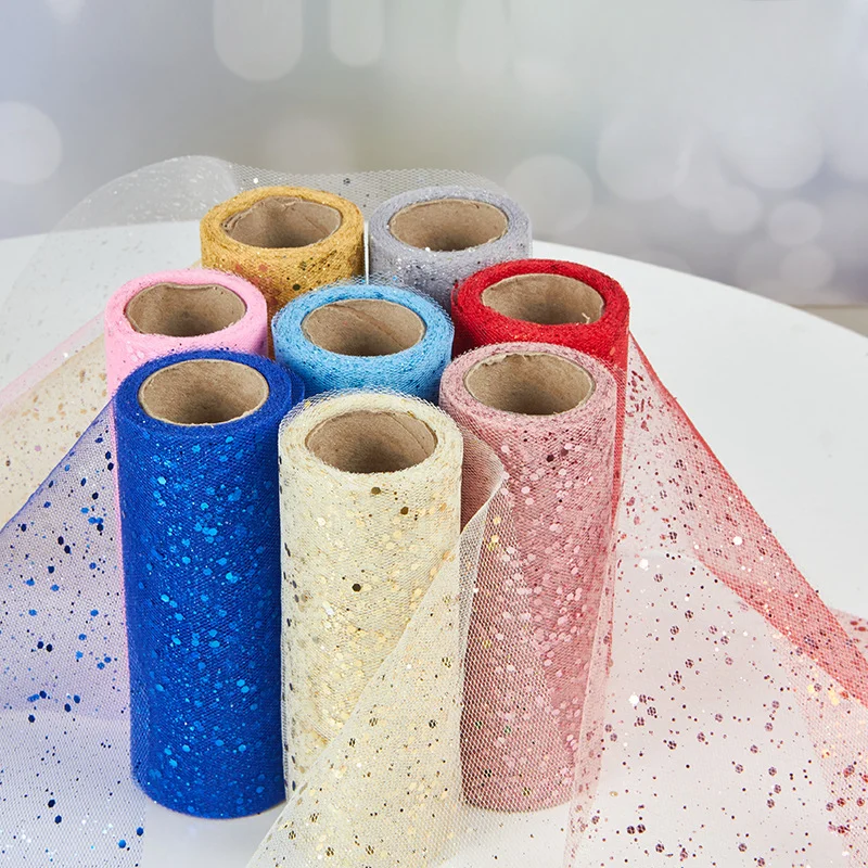 Glitter Tulle Ribbon Rolls 1 Roll,Sparkling Tulle Fabric for DIY Crafts, Party Decor, Tutu Skirts, Wedding and Stage Backdrops
Glitter Tulle Ribbon Rolls 1 Roll,Sparkling Tulle Fabric for DIY Crafts, Party Decor, Tutu Skirts, Wedding and Stage Backdrops