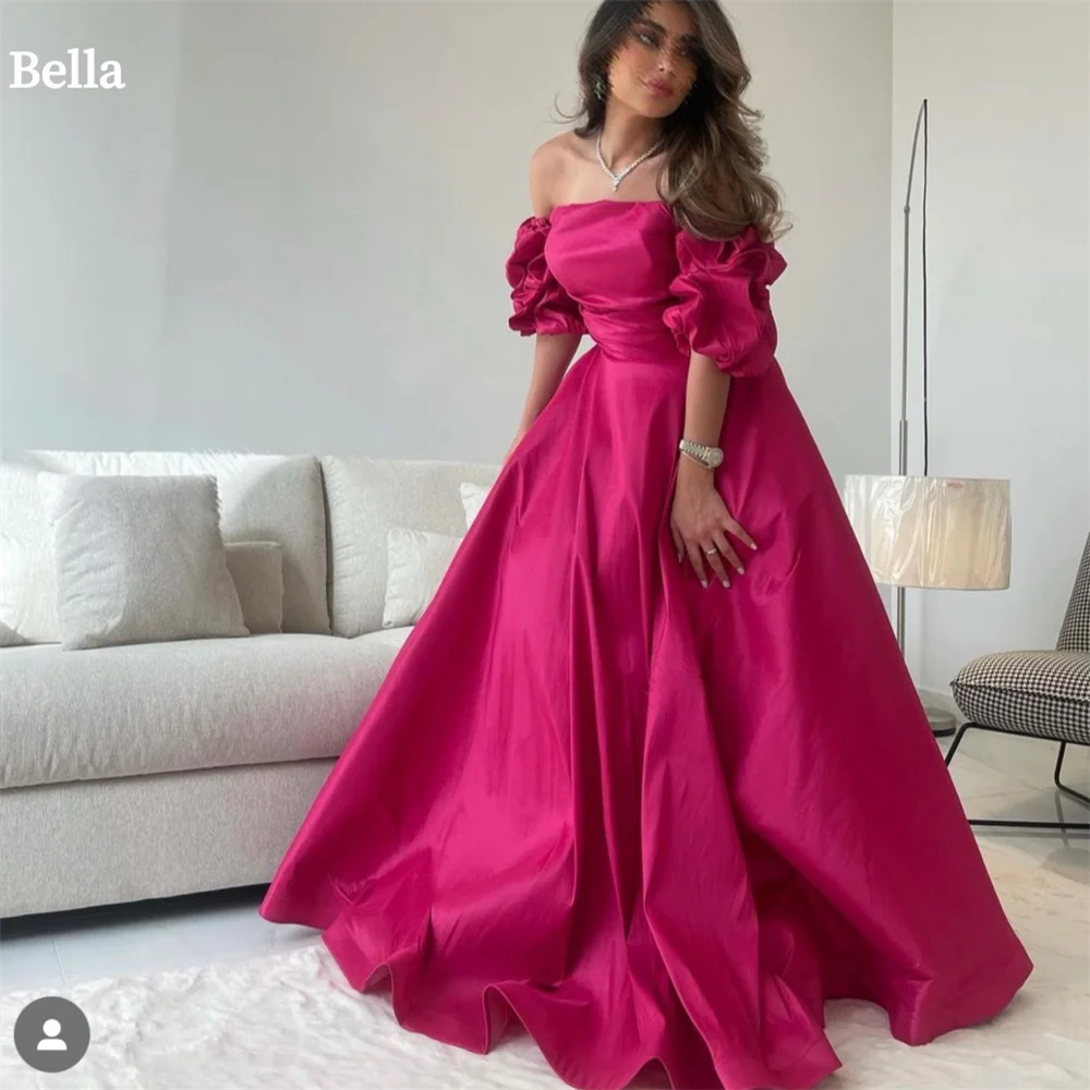 Bella Customized Taffeta A-Line robes de soirée Off the Shoulder Draped Evening Dresses Graduation Floor-Length Wedding Dress
Bella Customized Taffeta A-Line robes de soirée Off the Shoulder Draped Evening Dresses Graduation Floor-Length Wedding Dress