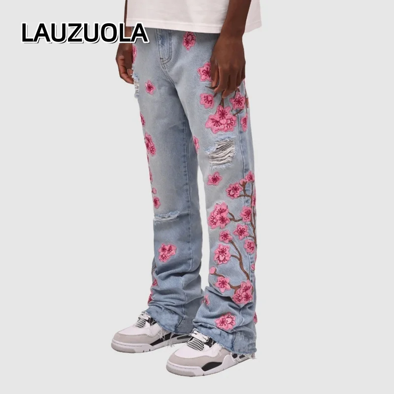 Men's Straight Leg Jeans European And American Streetwear Hashion Non-Elastic Embroidered Flower Denim Pants
Men's Straight Leg Jeans European And American Streetwear Hashion Non-Elastic Embroidered Flower Denim Pants
