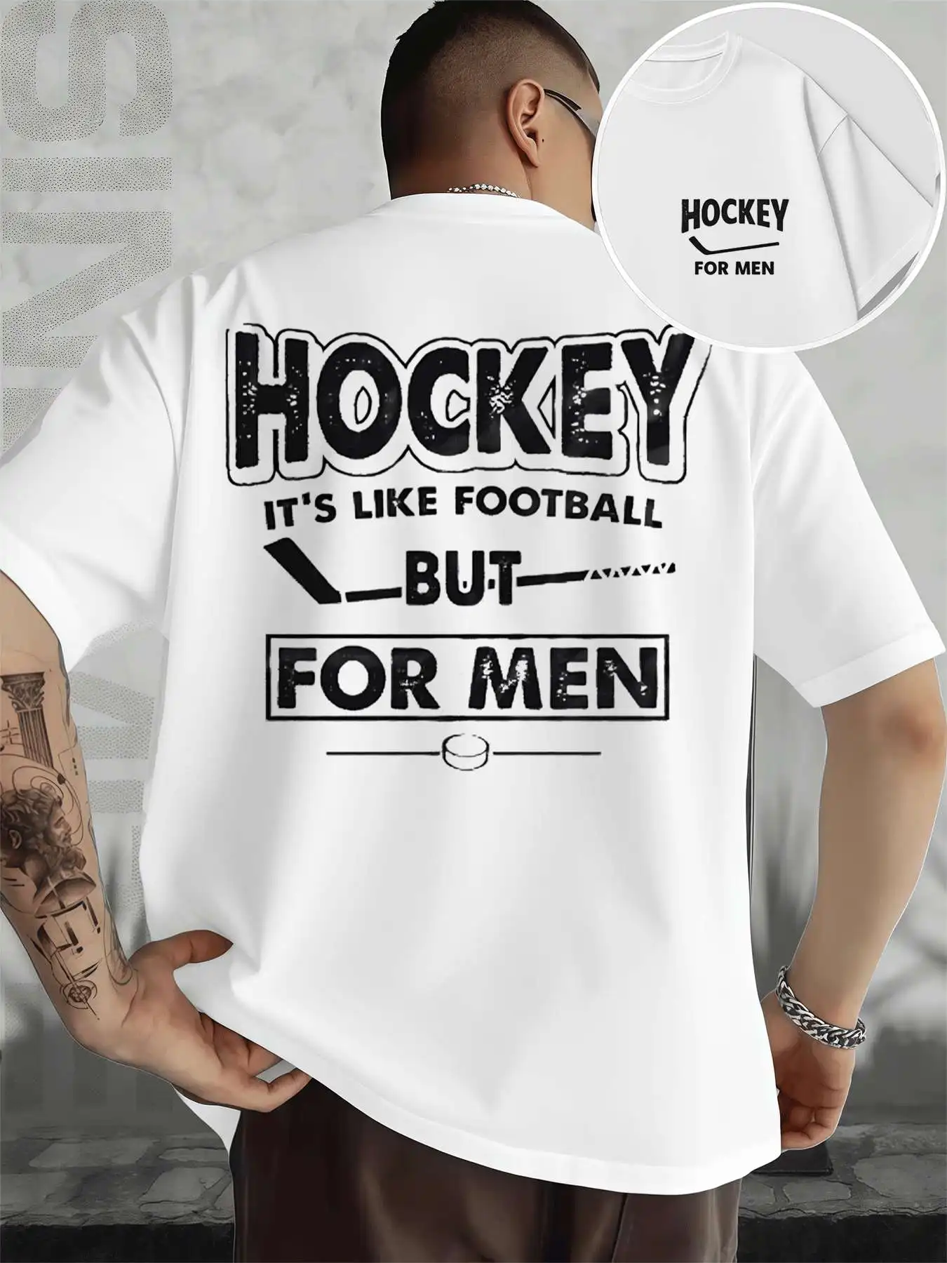 Men's Hockey Graphic Tee Shirt Men's Double-Sided printed Fashionable Casual Crew Neck 220gsm Pure Cotton T-Shirt
Men's Hockey Graphic Tee Shirt Men's Double-Sided printed Fashionable Casual Crew Neck 220gsm Pure Cotton T-Shirt