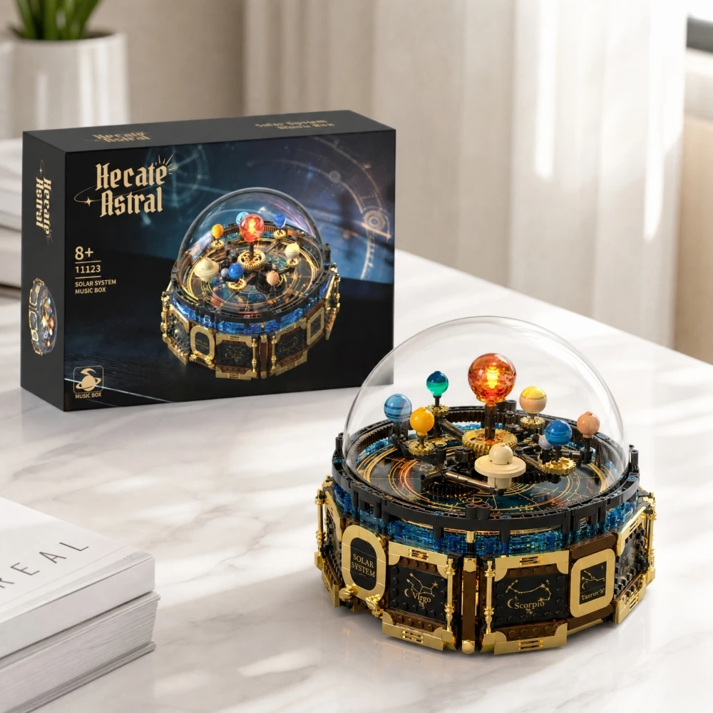 Creative Rotating Solar System Building Blocks, 967pcs Technical Science Music Box Model With Light, Collection Desktop Decor
Creative Rotating Solar System Building Blocks, 967pcs Technical Science Music Box Model With Light, Collection Desktop Decor