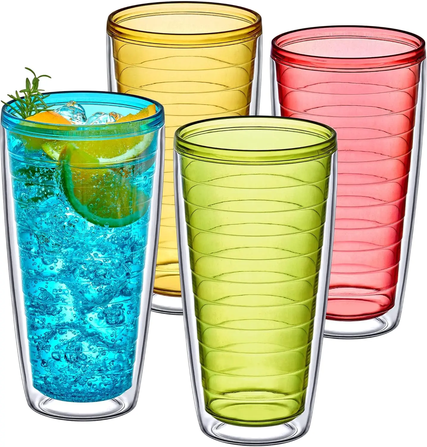 24-Ounce Insulated Tumblers Set of 4, Double-Wall Reusable Cups, BPA-Free Shatter-Proof Dishwasher-Safe Mixed Colors
24-Ounce Insulated Tumblers Set of 4, Double-Wall Reusable Cups, BPA-Free Shatter-Proof Dishwasher-Safe Mixed Colors