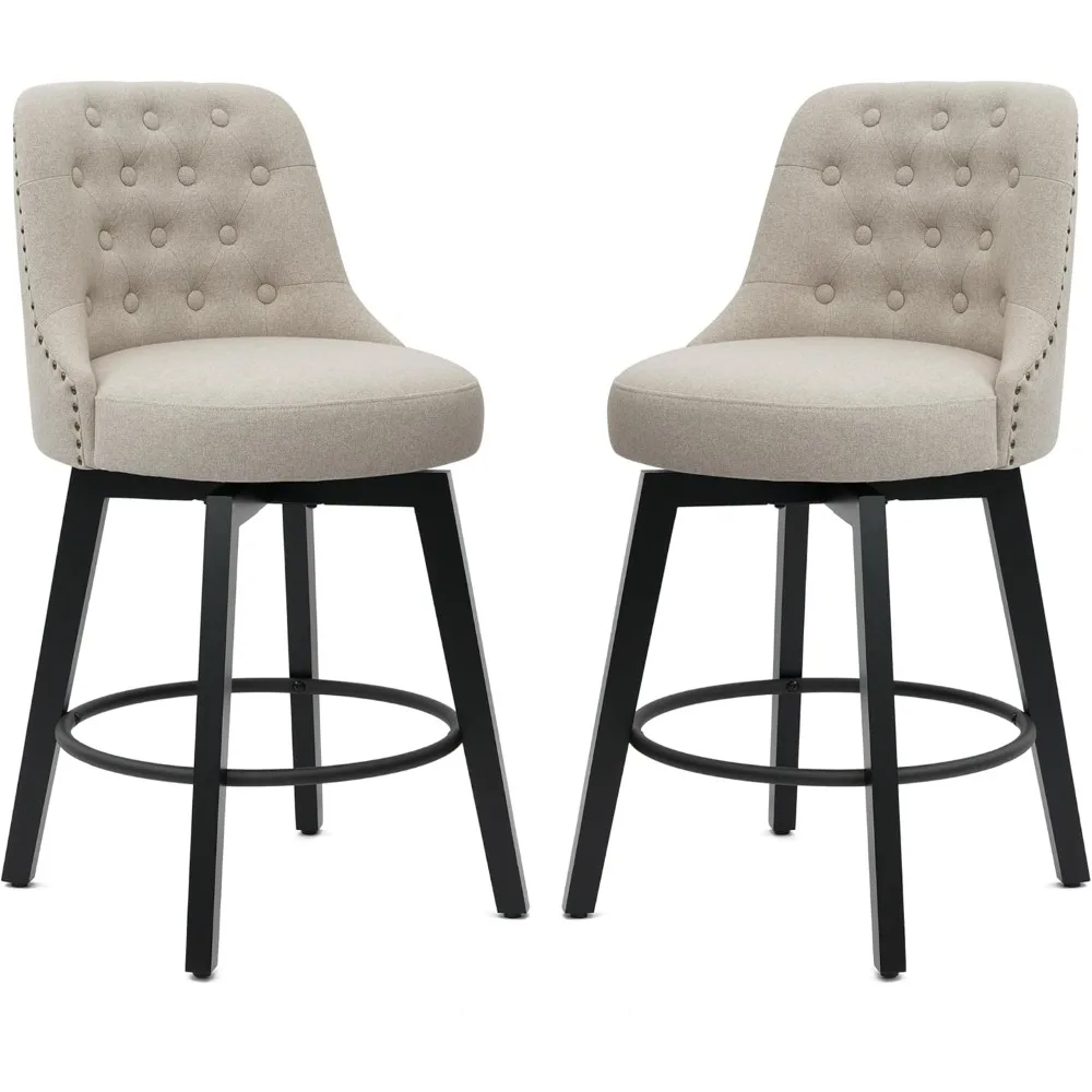 Swivel Bar Stool with Back Set of 2, 26 inch Counter Height Upholstered Bar Stools, Modern Bar Stool for Kitchen Island, Bar, Re
Swivel Bar Stool with Back Set of 2, 26 inch Counter Height Upholstered Bar Stools, Modern Bar Stool for Kitchen Island, Bar, Re