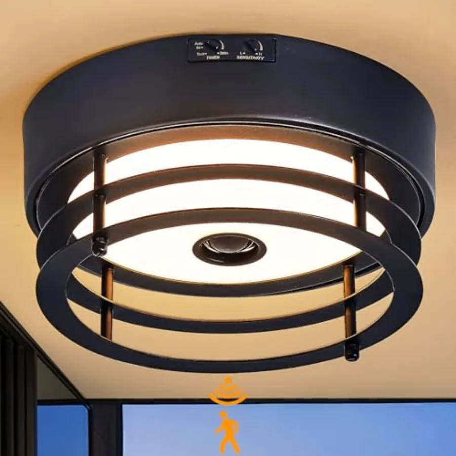 Outdoor Ceiling Light with Motion Sensor Flush Mount Farm House Porch Light Ceiling Mount LED Light Fixture - Adjustable 3 Mode
Outdoor Ceiling Light with Motion Sensor Flush Mount Farm House Porch Light Ceiling Mount LED Light Fixture - Adjustable 3 Mode