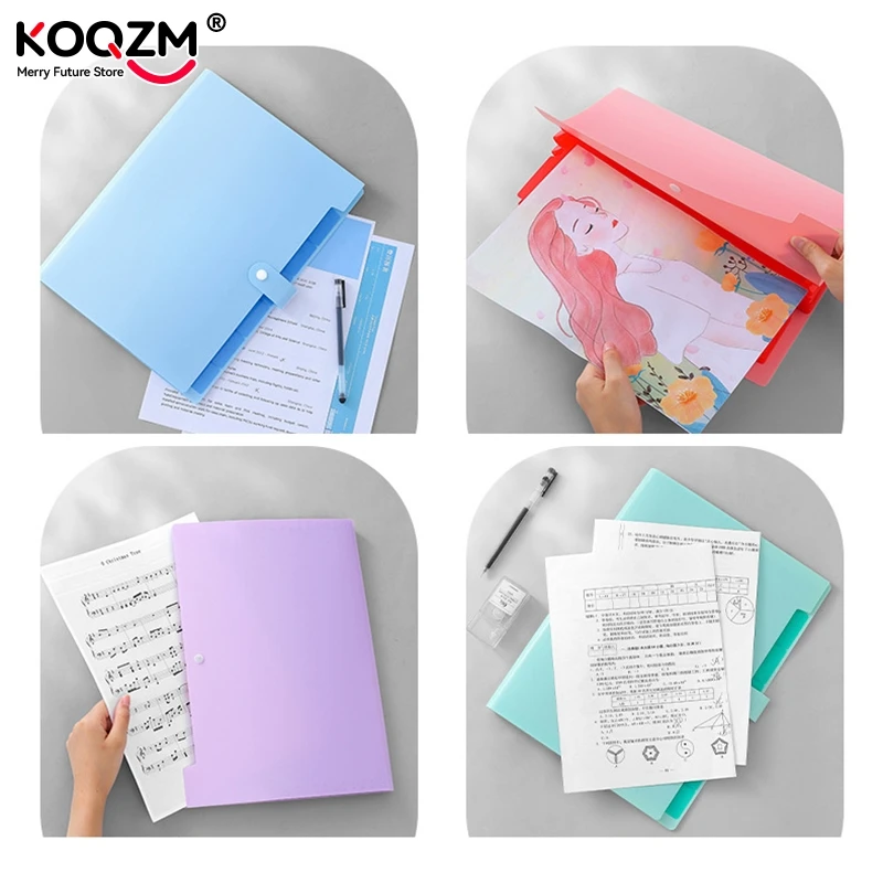 A4 Multi-Layer Folder File Bag Candy Color Five Grid Organ Bags Large Capacity Korean Simple Office School Supplies Stationery 
A4 Multi-Layer Folder File Bag Candy Color Five Grid Organ Bags Large Capacity Korean Simple Office School Supplies Stationery