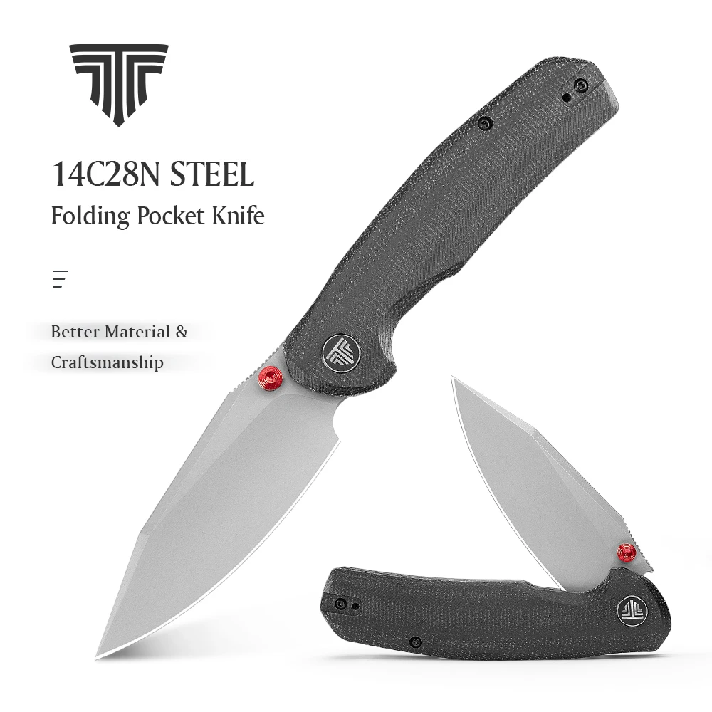 TRIVISA Pocket Folding Hornet Pro-BM Knife 14C28N Blade Micarta Handle Hunting Camping Hiking Outdoor Survival Cutting Tools
TRIVISA Pocket Folding Hornet Pro-BM Knife 14C28N Blade Micarta Handle Hunting Camping Hiking Outdoor Survival Cutting Tools