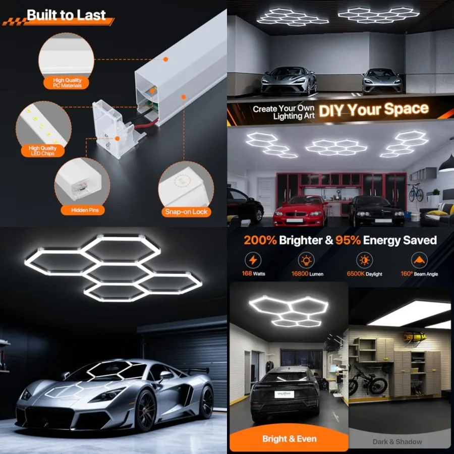 agon Garage Lights: 16W Grids agon Led Lights, 600K Ultra Bright Light, Honeycomb Light for Garage, Shop, Basement, Barber, Hom
agon Garage Lights: 16W Grids agon Led Lights, 600K Ultra Bright Light, Honeycomb Light for Garage, Shop, Basement, Barber, Hom