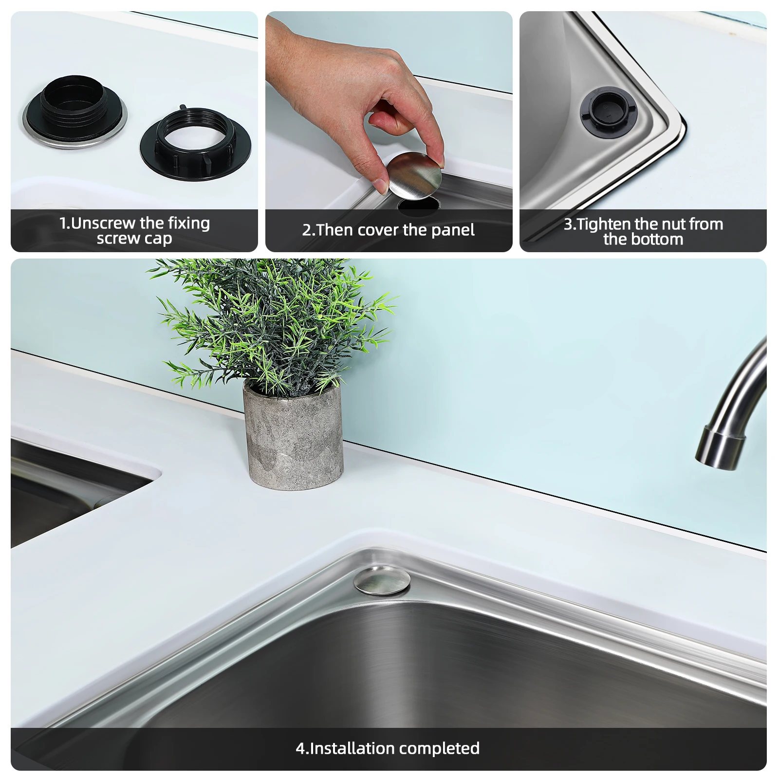 Decorative Sink Hole Cover Kitchen Sink Caps Faucet Hole Washbasin Accessories Durable No Leakage
Decorative Sink Hole Cover Kitchen Sink Caps Faucet Hole Washbasin Accessories Durable No Leakage