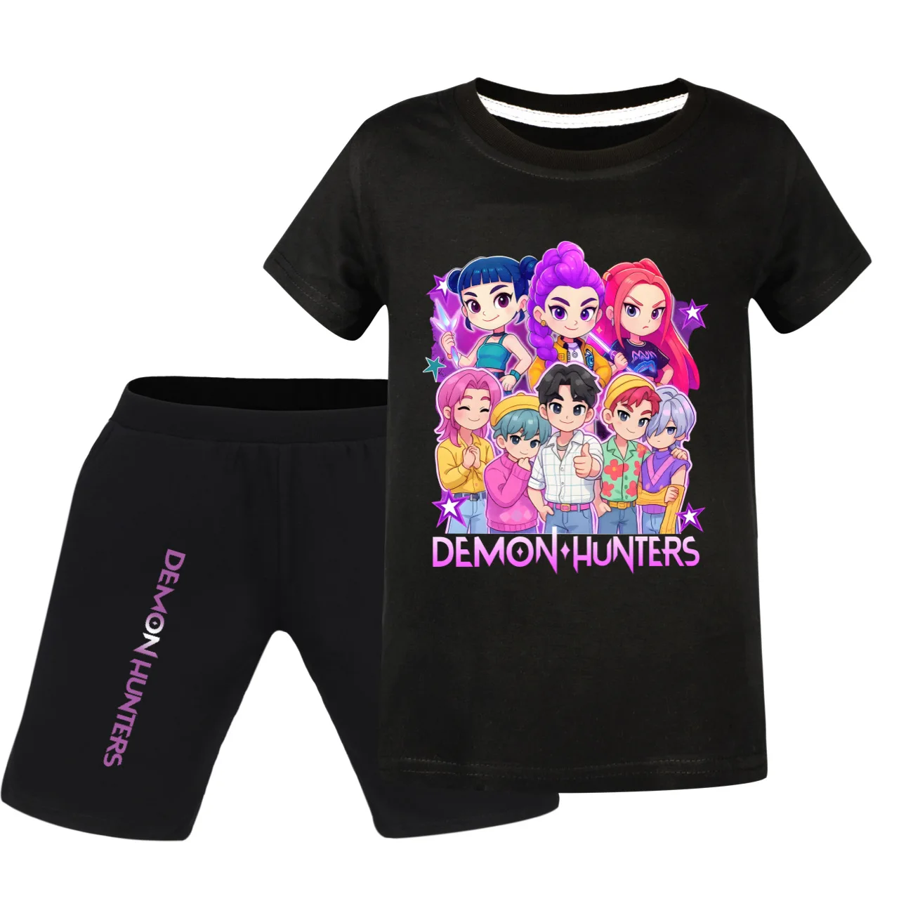 KPop Demon Hunters Kids Summer Cute Clothes T-Shirt Girls Boys Short Sleeve Tops 2pcs Set Teenager Outfits Children's Set
KPop Demon Hunters Kids Summer Cute Clothes T-Shirt Girls Boys Short Sleeve Tops 2pcs Set Teenager Outfits Children's Set