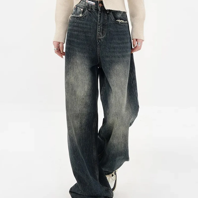 Street Wear Retro Fashion Autumn Women High Waist Jeans Loose Wide Leg Straight Loose Denim Trousers Baggy Pants
Street Wear Retro Fashion Autumn Women High Waist Jeans Loose Wide Leg Straight Loose Denim Trousers Baggy Pants