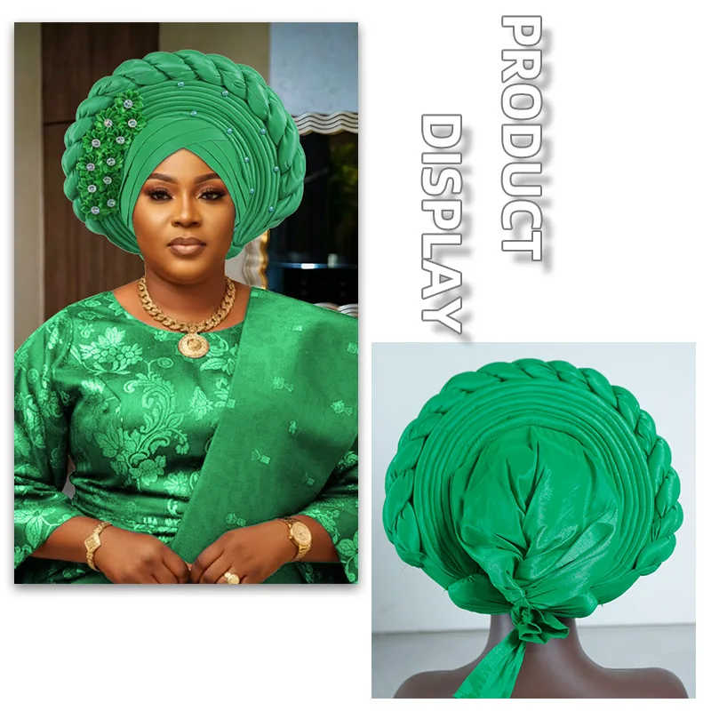 African Headtie Turban Cap Nigeria Wedding Geles Head Ties Flowers Already Made Auto Gele Women Head Wrap for Party Hijab Hat
African Headtie Turban Cap Nigeria Wedding Geles Head Ties Flowers Already Made Auto Gele Women Head Wrap for Party Hijab Hat