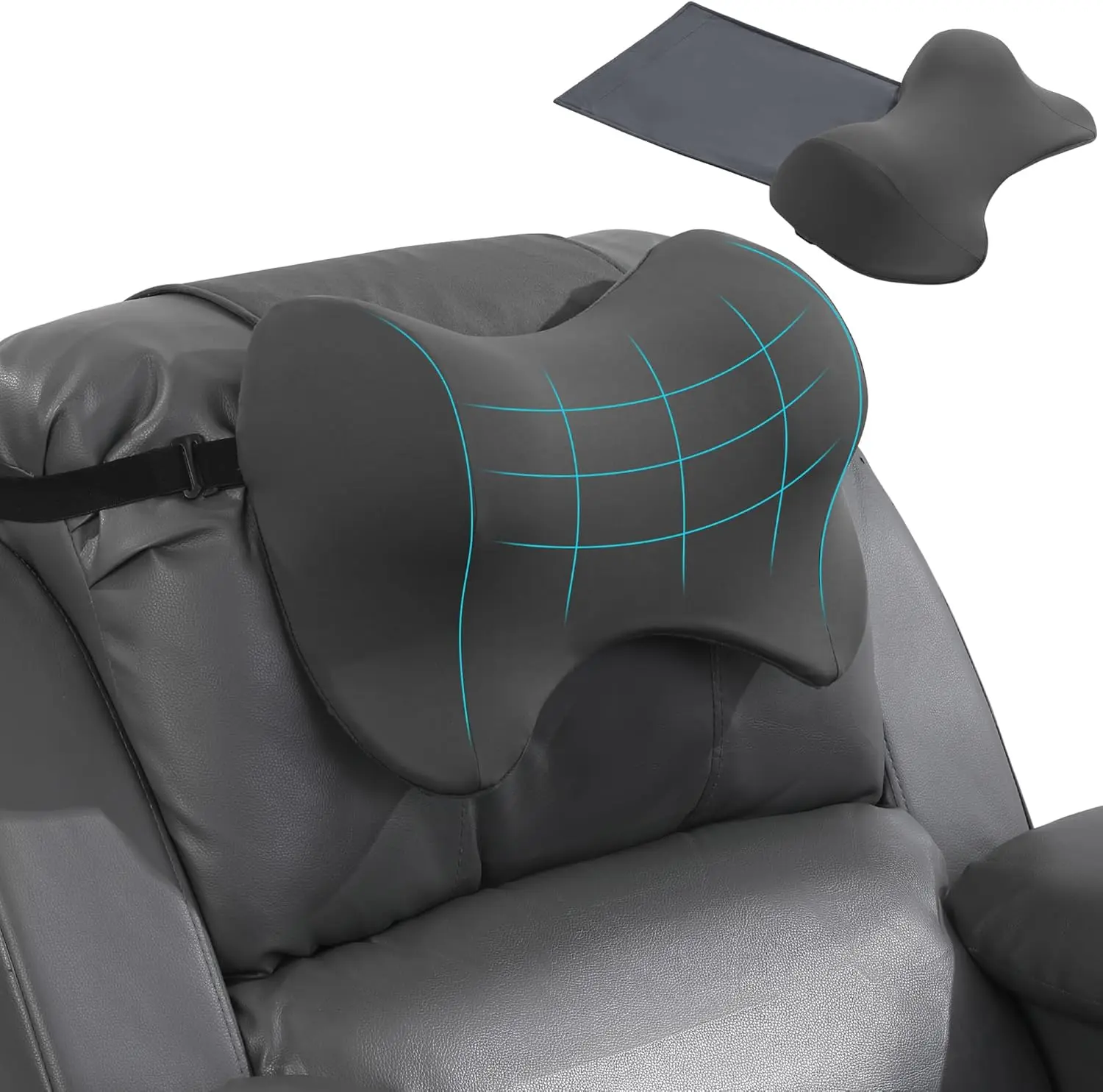 Подушка для шеи для кресла, подголовник из пены с эффектом памяти, нескользящая подложка и эластичные ремни, серый
Подушка для шеи для кресла, подголовник из пены с эффектом памяти, нескользящая подложка и эластичные ремни, серый