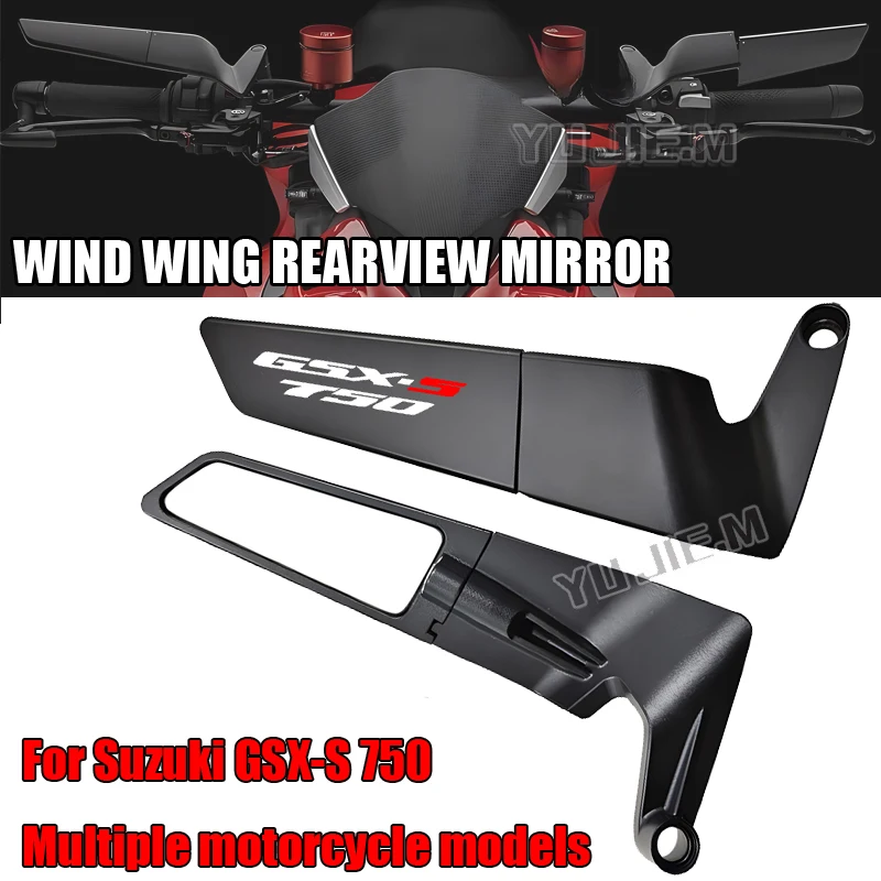 For Suzuki GSX-S GSXS750 GSX-S750 Motorcycle Mirror Modified Wind Wing Adjustable Rotating Rearview Mirrors 
For Suzuki GSX-S GSXS750 GSX-S750 Motorcycle Mirror Modified Wind Wing Adjustable Rotating Rearview Mirrors