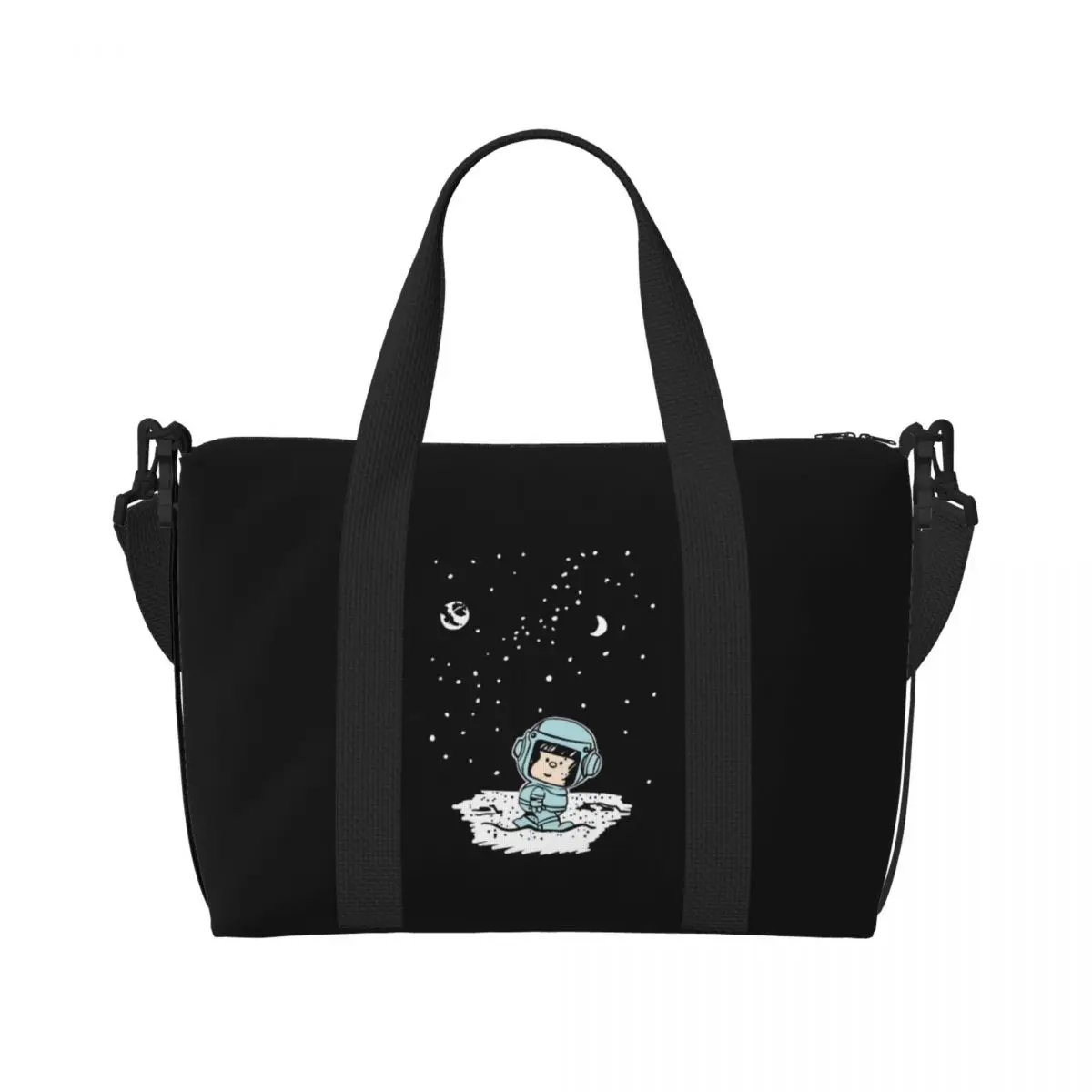 Custom Mafaldas In Space Beach Tote Bag for Women Quino Comic Cartoon Big Compartment Gym Beach Travel Bags
Custom Mafaldas In Space Beach Tote Bag for Women Quino Comic Cartoon Big Compartment Gym Beach Travel Bags