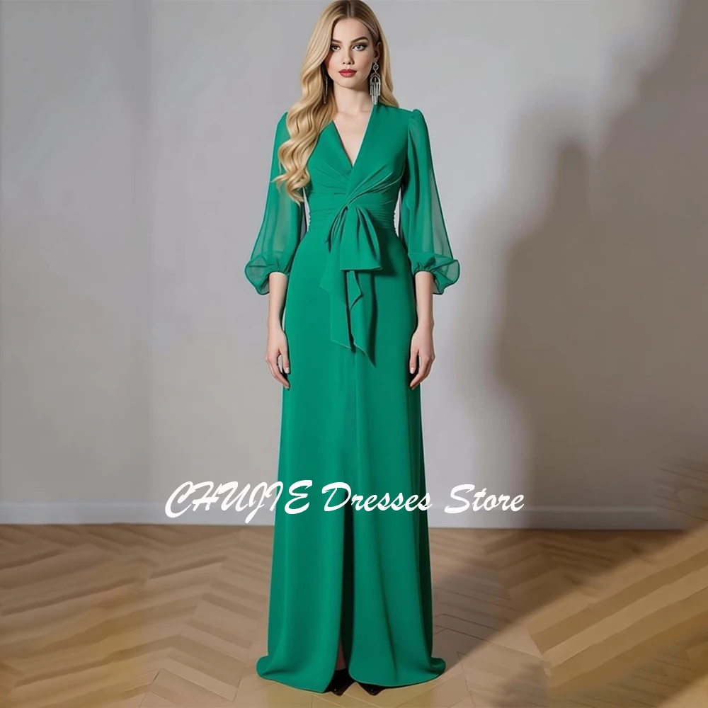 Customized Green Mother of The Groom Dress Chiffon Formal Evening Gowns With Slit MOdest Elegant Wedding Guest Dress فساتين سهر
Customized Green Mother of The Groom Dress Chiffon Formal Evening Gowns With Slit MOdest Elegant Wedding Guest Dress فساتين سهر