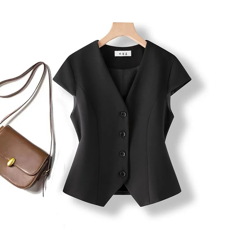 Women's Suit Vest Short Sleeve 2025 Autumn New Style Fashion Trend High-End Feel Top Open Cardigan Polyester Long Length
Women's Suit Vest Short Sleeve 2025 Autumn New Style Fashion Trend High-End Feel Top Open Cardigan Polyester Long Length